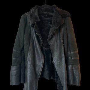 Sheepskin woman coat